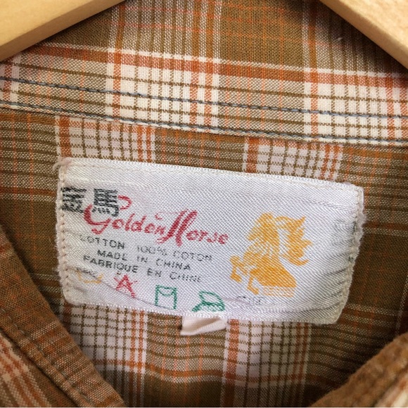 Vintage 60's Western Style Shirt - Chest 46 - Unisex - Cotton Button Down - Med - Picture 2 of 14